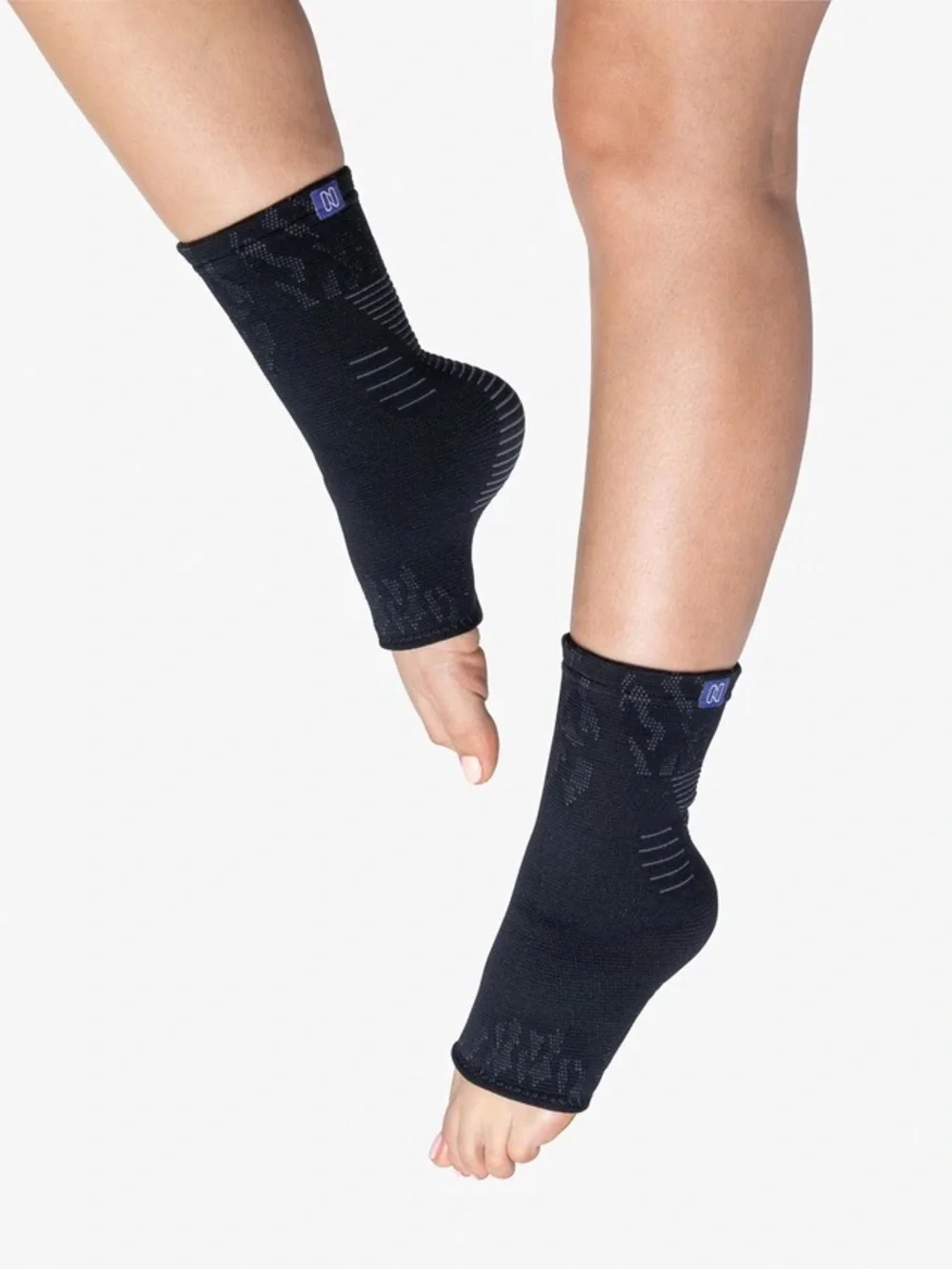 NanoSocks‎ Black Medium Compression Socks 3D Nano-Weave Circulation NEW Toeless